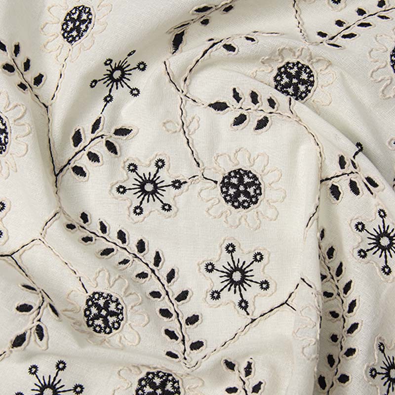Vintage Sewing Textile - Vintage'owa, haftowana, trójwymiarowa koronka z bawełnianego